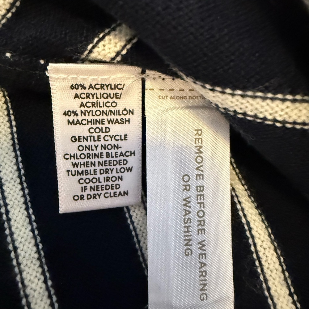 LOFT NWT size XS navy and white striped sweater. - Picture 5 of 6